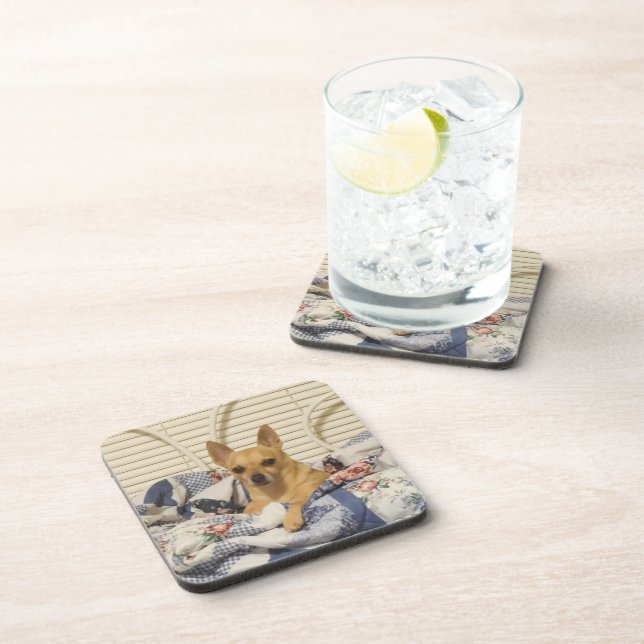 Chihuahua oder Ihr Foto 6 Stück Untersetzer Set (Rechte Seite)