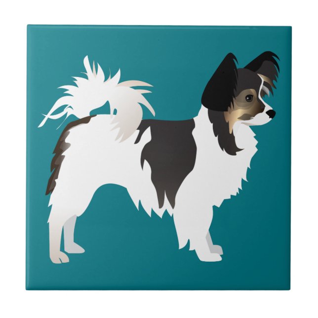 Chihuahua oder Papillon Basic Design Fliese (Vorderseite)