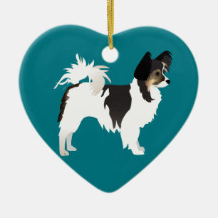 Chihuahua oder Papillon Basic Design Keramik Ornament