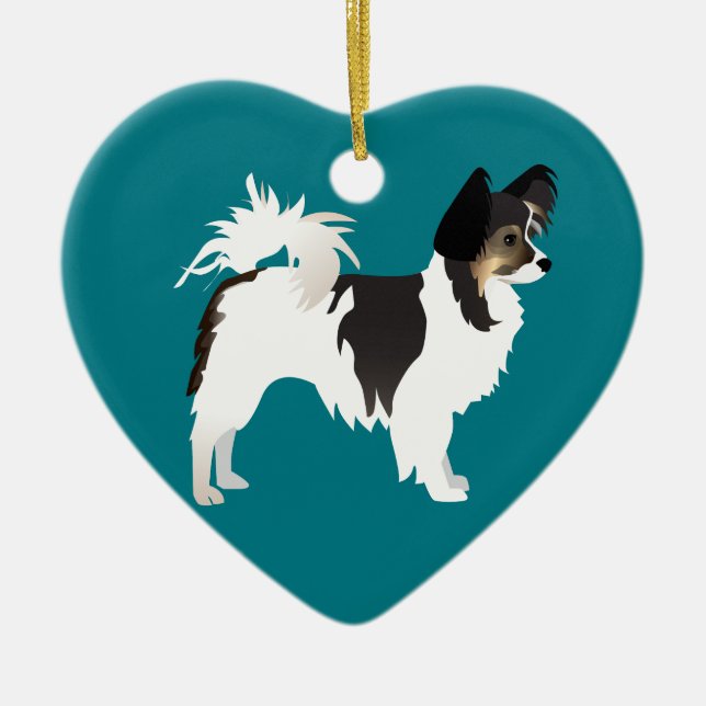 Chihuahua oder Papillon Basic Design Keramik Ornament (Vorne)