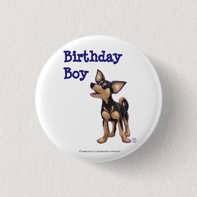 Chihuahua Party Center Button (Vorderseite)