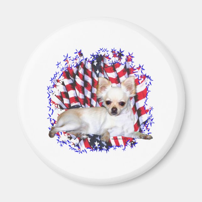 Chihuahua Patriot Magnet (Vorne)