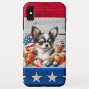 Chihuahua Patriotic Fruit USA Long Hair Chihuahua Case-Mate iPhone Hülle