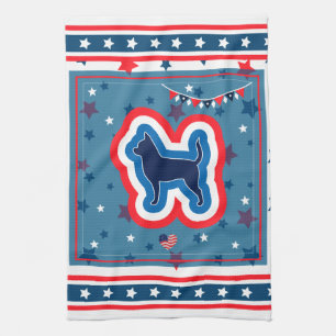 Chihuahua Patriotisch rot weiß und blau 4. Juli Geschirrtuch