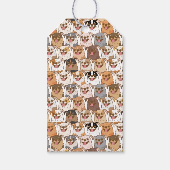 Chihuahua Pattern Geschenkanhänger (Vorderseite)