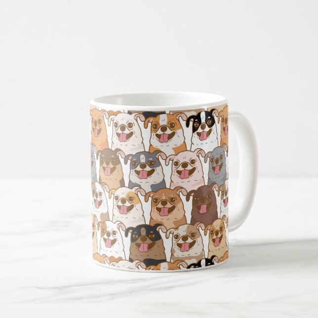 Chihuahua Pattern Kaffeetasse (VorderseiteRechts)