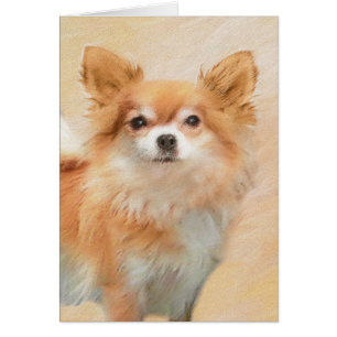 Chihuahua Peinture de Chien à long Haired Art orig