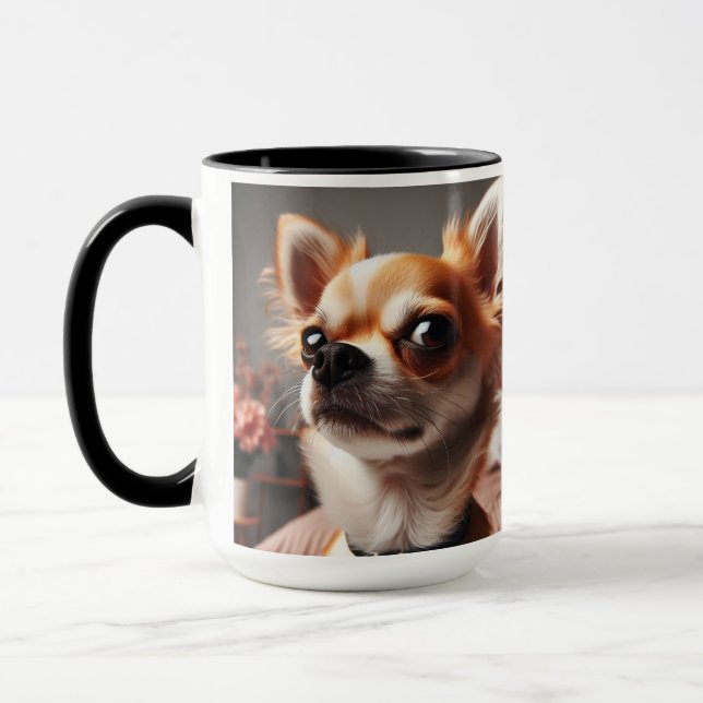 Chihuahua "People-not a Fan" Weihnachtskaffee-Tass Tasse (Links)