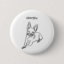 Chihuahua: Personalisierte Art Deco Button