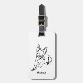 Chihuahua: Personalisierte Art Deco Gepäckanhänger