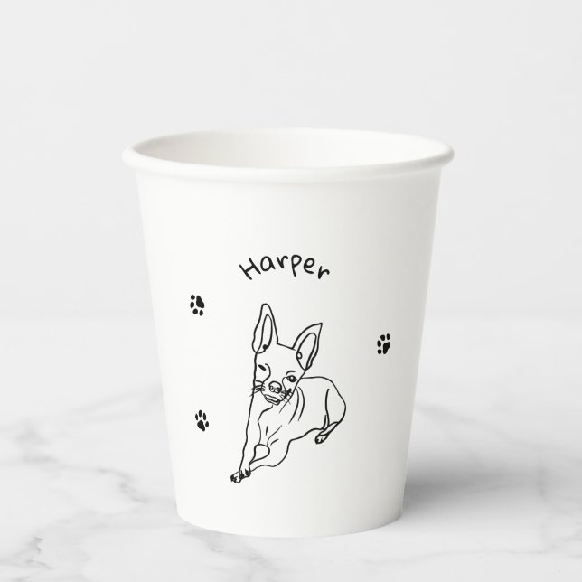 Chihuahua: Personalisierte Art Deco Pappbecher (Vorderseite)