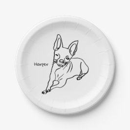 Chihuahua: Personalisierte Art Deco Pappteller