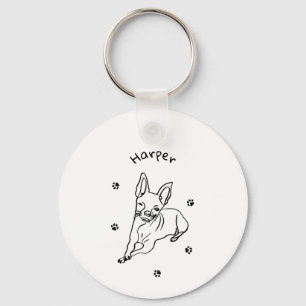 Chihuahua: Personalisierte Art Deco Schlüsselanhänger