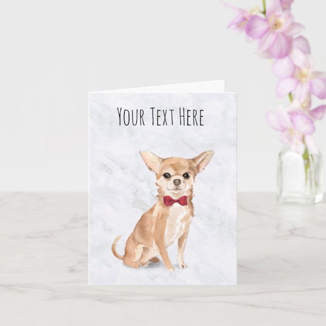 Chihuahua Personalisierte Grußkarte Karte (Orchidee)