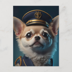Chihuahua Pilot Captain Postkarte