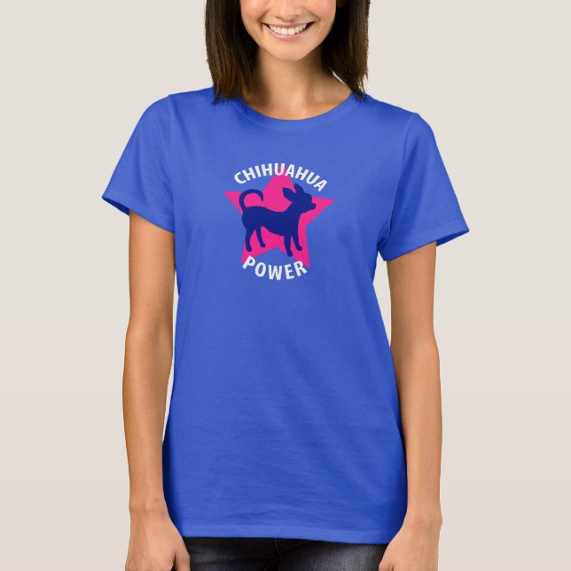 Chihuahua Power Niedlich Long Hair Chihuahua T-Shirt (Vorderseite)