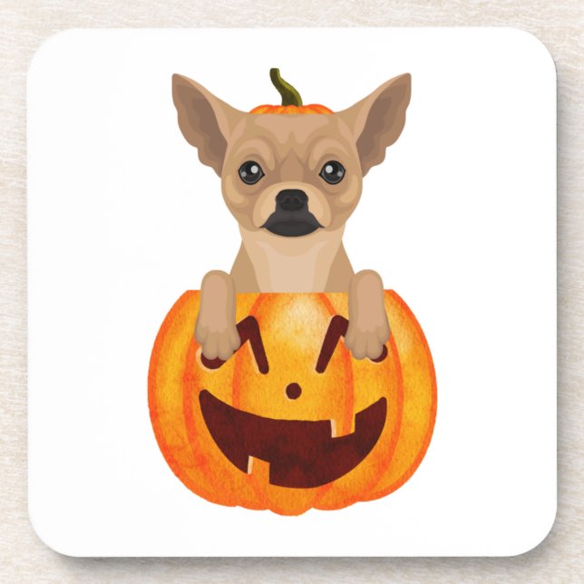 Chihuahua Pumpkin Getränkeuntersetzer (Vorderseite)