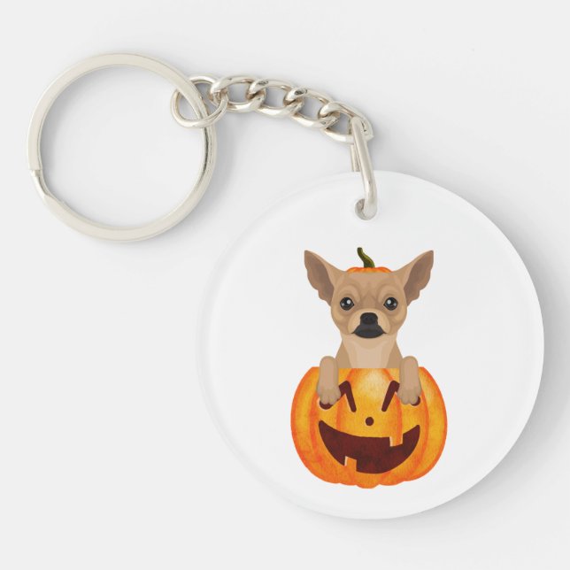 Chihuahua Pumpkin Schlüsselanhänger (Vorderseite)