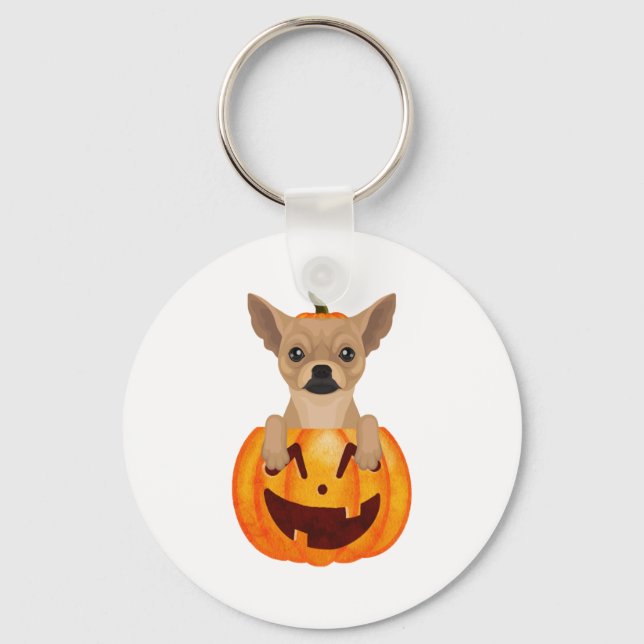 Chihuahua Pumpkin Schlüsselanhänger (Vorderseite)