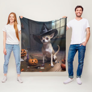 Chihuahua Pumpkins Halloween Beängstigend Fleecedecke