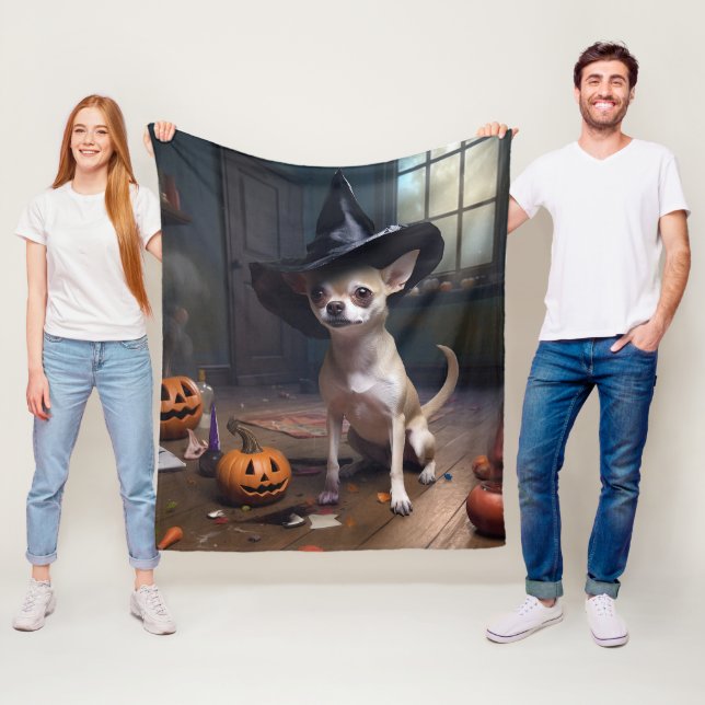 Chihuahua Pumpkins Halloween Beängstigend Fleecedecke (Beispiel)