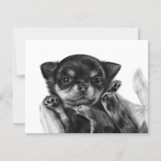 Chihuahua Puppy Handgemälde Postkarte