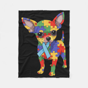 Chihuahua Puzzle Autismus-Bewusstsein Autistische Fleecedecke