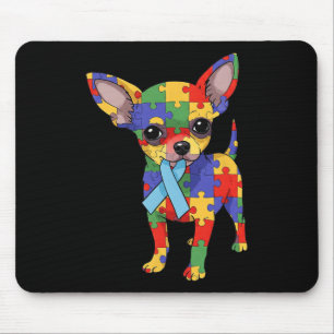 Chihuahua Puzzle Autismus-Bewusstsein Autistische Mousepad
