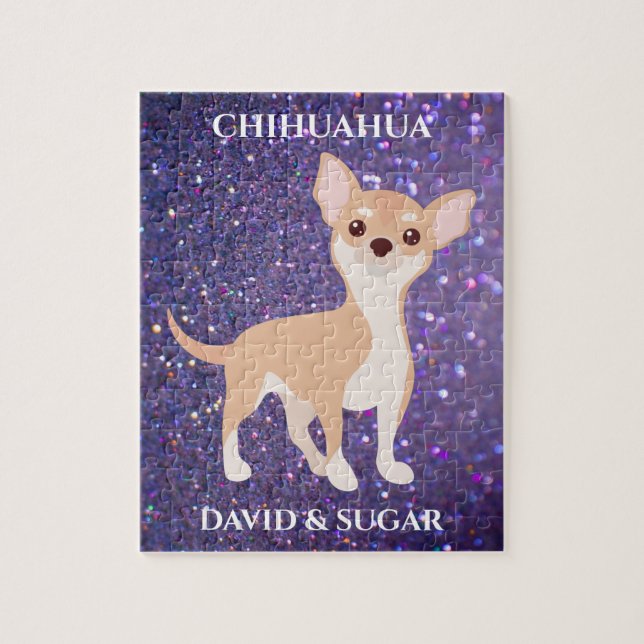 CHIHUAHUA PUZZLE & NOM PERSONNALISÉ DE L'ANIMAL ET (Vertical)