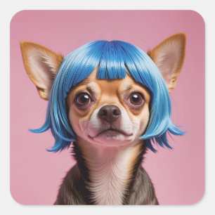 Chihuahua Quadratischer Aufkleber