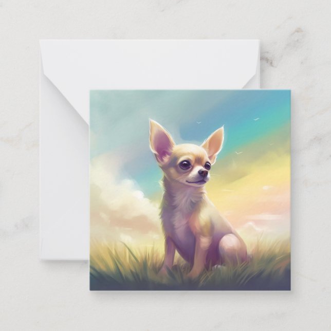 Chihuahua Rainbow Bridge Pet Dog Memorial Beileid Mitteilungskarte (Vorderseite)