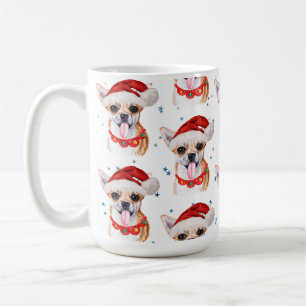 Chihuahua-Rasse Wasserfarben-Hundemuster Weihnacht Kaffeetasse