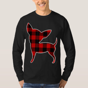 Chihuahua Red Buffalo Kariert Dog Pup Matching PJ  T-Shirt