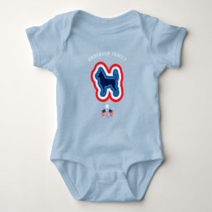 Chihuahua Rot Weiß Blau 4. Juli Hund Baby Strampler