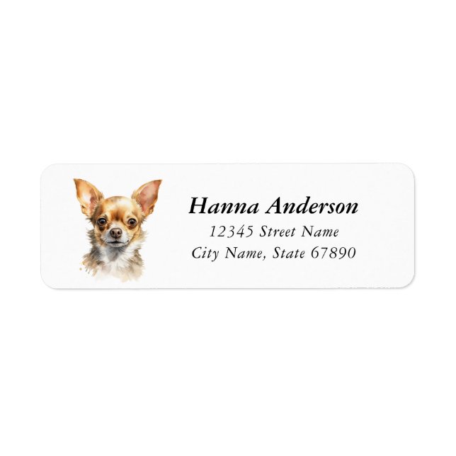 Chihuahua Rücksendeadressen-Aufkleber (Vorne)