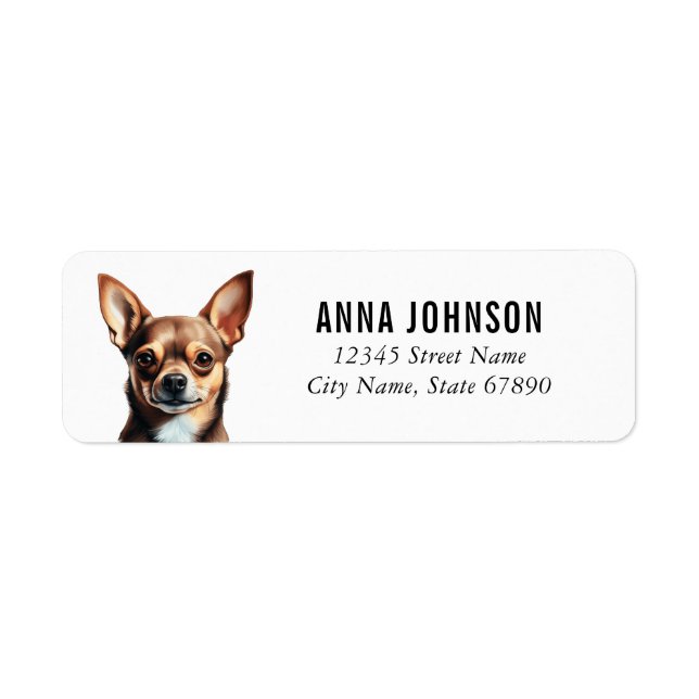 Chihuahua Rücksendeadressen-Aufkleber (Vorne)