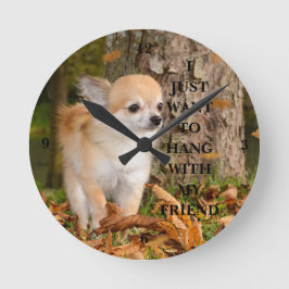 Chihuahua Runde Wanduhr