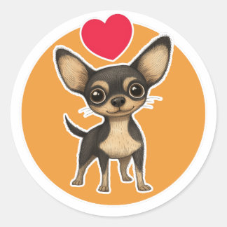 Chihuahua Runder Aufkleber