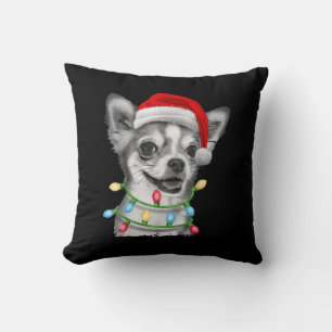 chihuahua santa Weihnachtsbaum leuchtet Weihnachts Kissen
