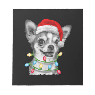 chihuahua santa Weihnachtsbaum leuchtet Weihnachts Notizblock