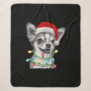 chihuahua santa Weihnachtsbaum leuchtet Weihnachts Sherpadecke