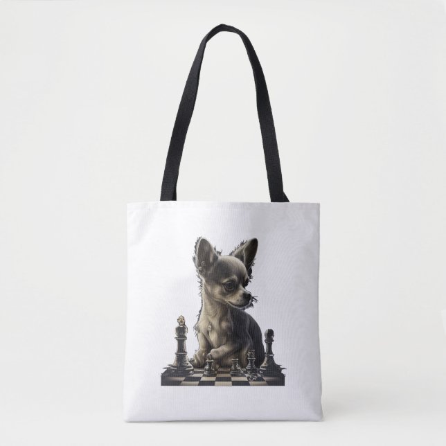 Chihuahua Schach-Spielerkönigin Tasche (Vorderseite)
