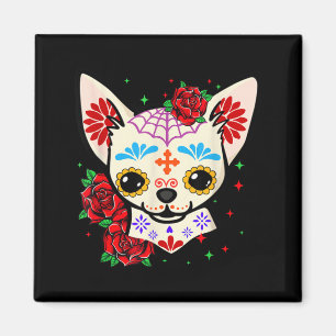 Chihuahua-Schädel Tag der Toten Zucker-Schädel-Hun Magnet