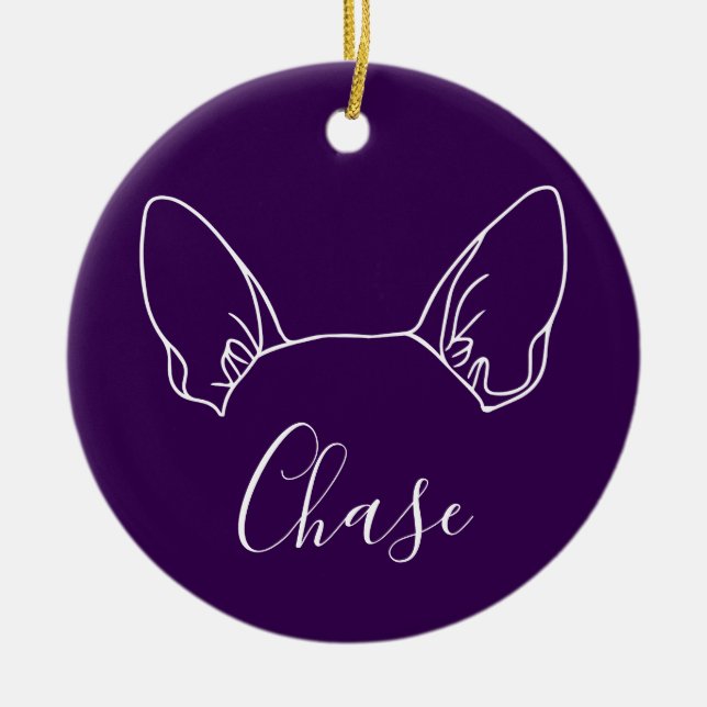Chihuahua-Schmuck (Pfotenabdrücke) Keramik Ornament (Vorne)