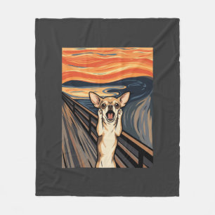 Chihuahua-Schrei-Expressionist-Hundekunst_1 Fleecedecke