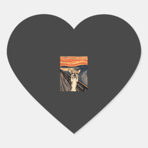 Chihuahua-Schrei-Expressionist-Hundekunst_1 Herz-Aufkleber