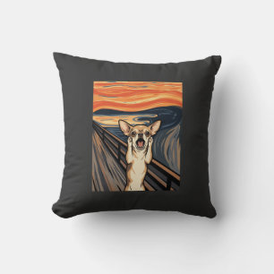Chihuahua-Schrei-Expressionist-Hundekunst_1 Kissen