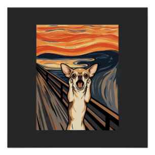 Chihuahua-Schrei-Expressionist-Hundekunst_1 Poster