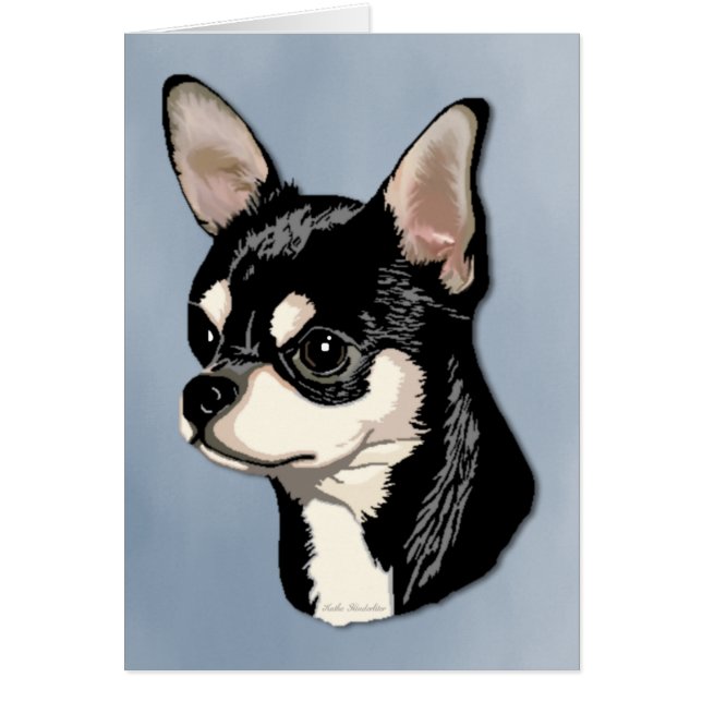Chihuahua-Schwarzes u. TAN-Karte (Vorne)