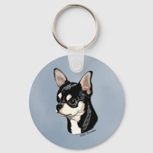 Chihuahua-Schwarzes u. TAN-Schlüsselanhänger Schlüsselanhänger